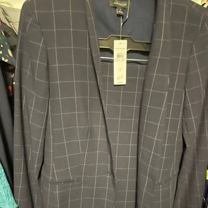 New w tags Ann Taylor windowpane navy skirt suit
